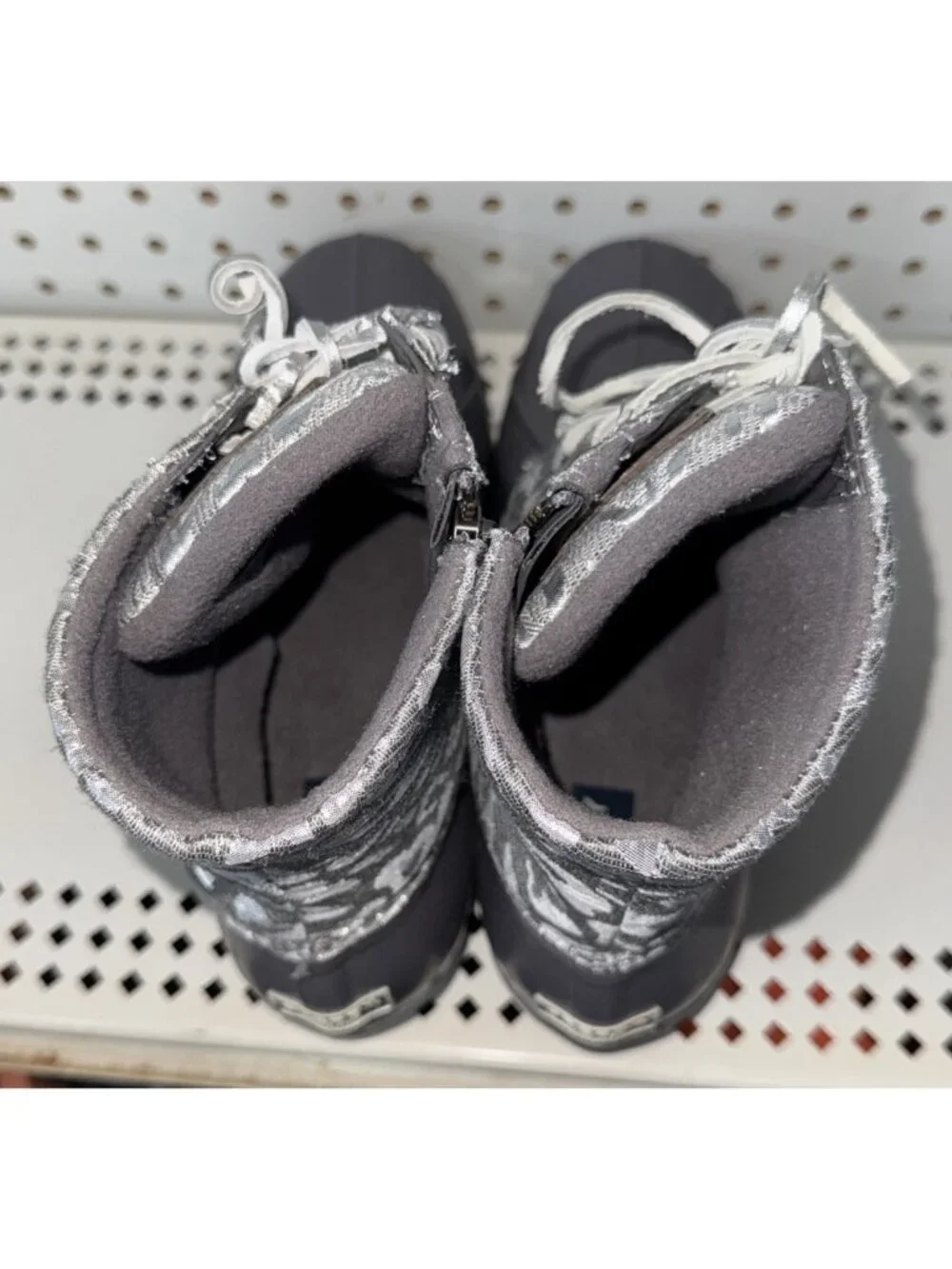 Sperry Saltwater Jacquard Womens Duck Rain Boots Size 10 Silver Leopard Print